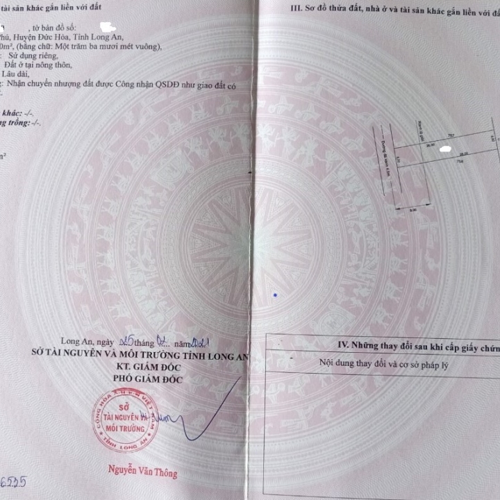 bán 130 m2 đất thổ cư đức hòa