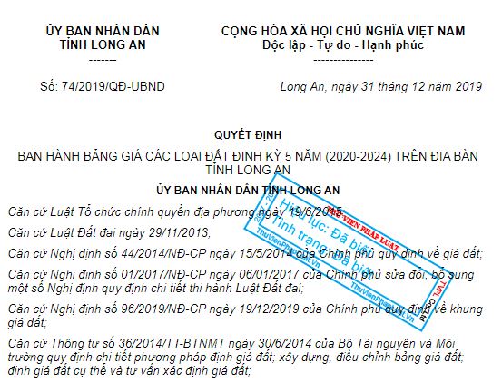 Phụ lục 74-2019-QĐ-UBND